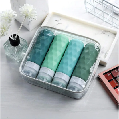 4 Pack TSA-Approved Silicone Bottles