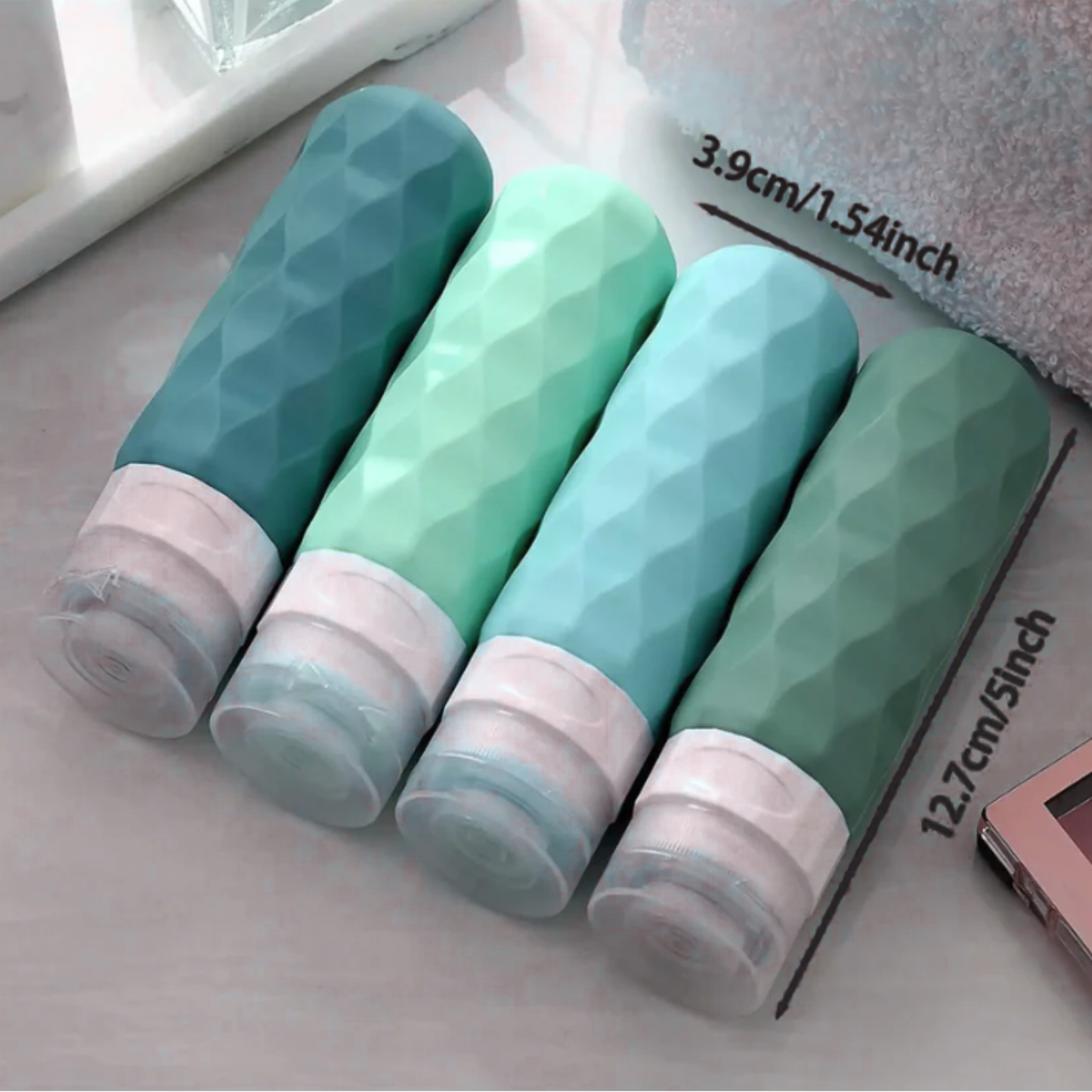 4 Pack TSA-Approved Silicone Bottles